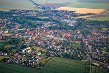 Aerial view of District Ermsleben in Falkenstein in the state Saxony-Anhalt, Germany