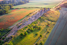 Oblique view of Devil's Wall (Königstein) from the east in the district Weddersleben in Thale in the state Saxony-Anhalt, Germany