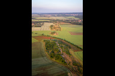 Aerial photograpy of Warnstedt Devil's Wall from the west in Thale in the state Saxony-Anhalt, Germany