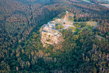 Regenstein Castle and Fortress in Blankenburg in the state Saxony-Anhalt, Germany out of the air