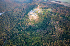 Regenstein Castle and Fortress in Blankenburg in the state Saxony-Anhalt, Germany seen from above