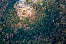 Regenstein Castle and Fortress in Blankenburg in the state Saxony-Anhalt, Germany from the plane