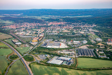 Aerial view of From the west in Blankenburg in the state Saxony-Anhalt, Germany