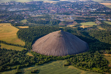 Oblique view of Hohe Linde" spoil heap in Sangerhausen in the state Saxony-Anhalt, Germany