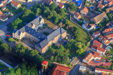 Aerial view of Castle Wallhausen in Wallhausen in the state Saxony-Anhalt, Germany