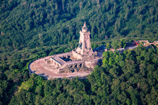 Oblique view of Kyffhäuser Monument in the district Steinthaleben in Kyffhäuserland in the state Thuringia, Germany