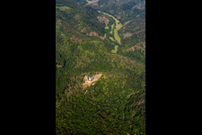 Drone recording of Castle Falkenstein (Harz) in the district Pansfelde in Falkenstein in the state Saxony-Anhalt, Germany