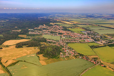 City view from the east in Ballenstedt in the state Saxony-Anhalt, Germany