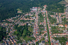 Aerial photograpy of Avenue to the castle in Ballenstedt in the state Saxony-Anhalt, Germany