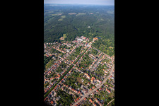 Avenue to the castle in Ballenstedt in the state Saxony-Anhalt, Germany from above