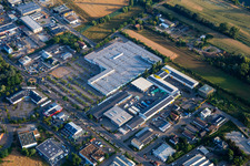 Aerial view of E-center Stiegler in the district Ludwigshof in Speyer in the state Rhineland-Palatinate, Germany