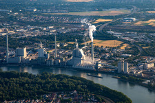 Large power plant Mannheim GKM from the south in the district Neckarau in Mannheim in the state Baden-Wuerttemberg, Germany