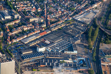 Aerial view of Old Rope Factory in the district Neckarau in Mannheim in the state Baden-Wuerttemberg, Germany