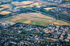 City Airport from the northwest in the district Neuostheim in Mannheim in the state Baden-Wuerttemberg, Germany