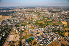From the northeast in the district Käfertal in Mannheim in the state Baden-Wuerttemberg, Germany