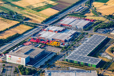 Aerial view of XXXLutz Mann Furniture Mannheim in the district Vogelstang in Mannheim in the state Baden-Wuerttemberg, Germany