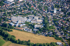 Aerial view of District Hospital Erbach in the district Lauerbach in Erbach in the state Hesse, Germany