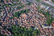 Historic Old Town Market Church from the northeast in Michelstadt in the state Hesse, Germany