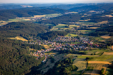 District Hammelbach in Grasellenbach in the state Hesse, Germany from above
