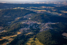 Aerial view of From the south in Lindenfels in the state Hesse, Germany