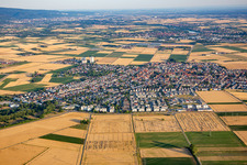 Aerial view of From the northwest in Heddesheim in the state Baden-Wuerttemberg, Germany