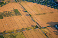 Aerial view of Cable car from Spinelli to Luisen-Park of the Federal Garden Show Mannheim BUGA 2023 in the district Feudenheim in Mannheim in the state Baden-Wuerttemberg, Germany