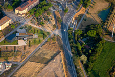 Luisen-Park cable car station from Spinelpark at the Federal Garden Show Mannheim BUGA 2023 in the district Oststadt in Mannheim in the state Baden-Wuerttemberg, Germany
