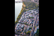 Bird's eye view of District Lindenhof in Mannheim in the state Baden-Wuerttemberg, Germany