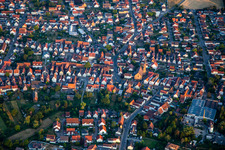 Aerial view of Catholic Church of St. John the Baptist in Harthausen in the state Rhineland-Palatinate, Germany
