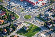 Roundabout with city coat of arms in Ptuj in the state Slovenia, Slovenia