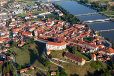 Castle Ptuj/Grade Ptuj above the old town from the north in Ptuj in the state Slovenia, Slovenia