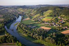 The Drava from the south in Duplek in the state Slovenia, Slovenia