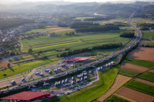Aerial view of Petrol service area - Bencinski servis - Maribor AC Vzhod on the E59 in Maribor in the state Slovenia, Slovenia