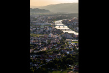 Aerial view of Bridges over the Drava in Maribor in the state Slovenia, Slovenia