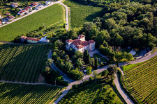 Aerial view of Kromberk Castle / Goriški muzej Kromberk - Nova Gorica , Restavracija Grad Kromberk, Mateja Bagar sp in Nova Gorica in the state Slovenia, Slovenia