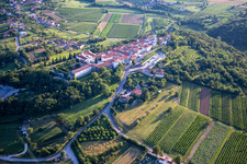 Aerial photograpy of Holy Cross Castle / Grad Vipavski Križ in Ajdovščina in the state Slovenia, Slovenia