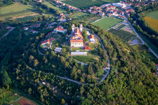 Aerial view of Miren Castle in Miren-Kostanjevica in the state Slovenia, Slovenia