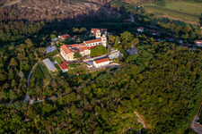 Aerial photograpy of Miren Castle in Miren-Kostanjevica in the state Slovenia, Slovenia