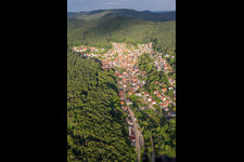 Aerial photograpy of From the east in Dörrenbach in the state Rhineland-Palatinate, Germany