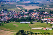 Aerial view of From the north in Oberlauterbach in the state Bas-Rhin, France