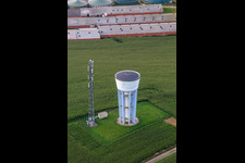 Aerial view of Water tower in Wintzenbach in the state Bas-Rhin, France