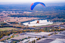 Aerial view of Above the Daimler plant in the district Maximiliansau in Wörth am Rhein in the state Rhineland-Palatinate, Germany