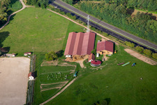 Harras de la Née in Mothern in the state Bas-Rhin, France viewn from the air