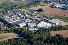 Industrial estate with iron and steel trading company Straub GmbH in Lichtenau in the state Baden-Wuerttemberg, Germany