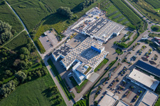 Aerial view of Zimmer Group Am Glockenloch in the district Freistett in Rheinau in the state Baden-Wuerttemberg, Germany