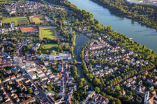 Rhine promenade and garden show grounds and Ortenau Clinic Offenburg-Kehl in Kehl in the state Baden-Wuerttemberg, Germany