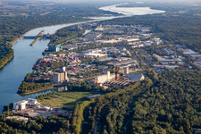 Rhine ports of Strasbourg with Sermix at the Bassin Auguste Detoeuf in the district Port du Rhin Sud in Straßburg in the state Bas-Rhin, France