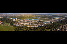Panorama of the Rhine ports of Strasbourg Independent Port of Strasbourg Rhine Europe Terminals in the district Straßburg-Neuhof in Straßburg in the state Bas-Rhin, France