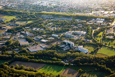 Le Parc d'innovation Strasbourg commercial area with Institute Clinique De La Souris, IGBMC - Institut de génétique et de biology moléculaire et cellularaire, Transgene SA and Thermo Fisher Scientific in Illkirch-Graffenstaden in the state Bas-Rhin, France