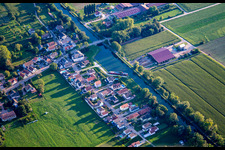 Rue du Canal on the Canal du Rhône au Rhin in Plobsheim in the state Bas-Rhin, France